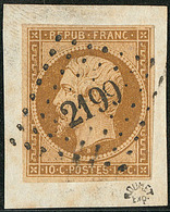 No 9b, Obl Pc 2199, Sur Petit Fragment. - TB - 1852 Luigi-Napoleone