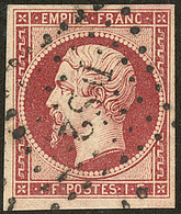 No 18, Carmin, Obl Losange "DS 2", Jolie Pièce. - TB. - R - 1853-1860 Napoleon III