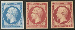 * Réimpression. Nos 15f, 17Ag, 18e, Très Frais. - TB. - R - 1853-1860 Napoleone III