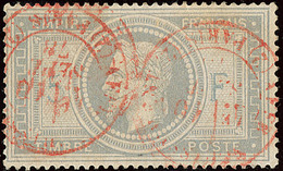 No 33a, Obl Cad Rouge Paris, Aminci Mais TB D'aspect - 1863-1870 Napoleon III With Laurels