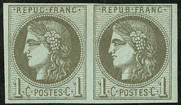 * No 39I, Paire Dont Un Ex Avec Variété D'impression "REPUC". - TB - 1870 Bordeaux Printing