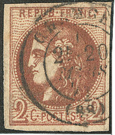 No 40IIh, Chocolat Foncé, Obl Cad 20 Mars 71, Défaut Mais Nuance Exceptionnelle, TB D'aspect. - R - 1870 Bordeaux Printing