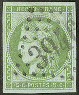 Report I. No 42I, Pos. 11, Nuance Vert-sauge, Obl Gc 3946, Pli Mais TB D'aspect. - R - 1870 Bordeaux Printing