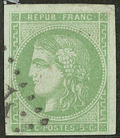 No 42II, Nuance Vert-jade, Pos. 6, Pli D'angle Sinon TB - 1870 Emisión De Bordeaux