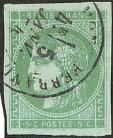 No 42IIs, Vert émeraude Clair, Pos. 10, Obl Cad 5.1.74, Infime Pelurage Sinon TB - 1870 Bordeaux Printing