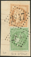 Nos 42IIu + 36, Obl Gc 2847 Sur Petit Fragment. - TB - 1870 Emisión De Bordeaux