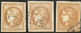 Nos 43I (pos. 5 Et 10), 43II Pos. 9. - TB - 1870 Bordeaux Printing