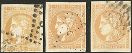 No 43II, Pos. 6, 13, 15, Nuances. - TB - 1870 Bordeaux Printing