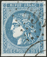 No 46Ie, Bleu Outremer, Pos. 12, Pelurage Au Verso Mais Jolie Pièce. - TB - 1870 Emisión De Bordeaux