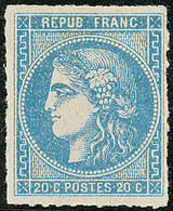 * No 46IIa, Bleu Pâle, Percé En Lignes, Très Frais. - TB. - R - 1870 Emisión De Bordeaux