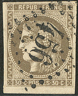 No 47d, Brun-verdâtre, Un Voisin, Pos. 12, Obl Gc 456. - TB. - R - 1870 Bordeaux Printing