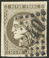 No 47d, Pos. 7, Fort Pli Vertical Le Long Du Filet Mais Superbe D'aspect - 1870 Bordeaux Printing