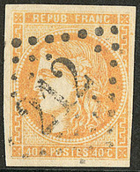No 48g, Jaune Orange, Pli Vertical, Obl Gc 212, TB D'aspect - 1870 Bordeaux Printing