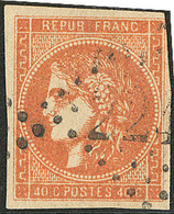 No 48m, Ocre, Pos. 7, Tangent Au Filet. - TB. - R - 1870 Bordeaux Printing