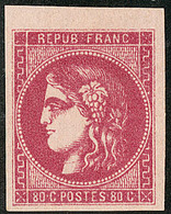 * No 49f, Rose Carminé Foncé, Bdf, Jolie Pièce. - TB. - R - 1870 Bordeaux Printing