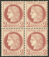 ** No 51, Brun-rouge, Bloc De Quatre (deux Ex *), Centrage Courant Mais Très Frais Et TB - 1871-1875 Ceres