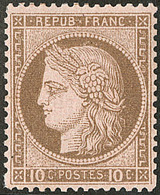 ** No 54, Brun Sur Rose, Nuance Foncée, Très Frais. - TB - 1871-1875 Ceres