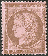 ** No 58, Brun Sur Rose, Très Frais. - TB - 1871-1875 Ceres