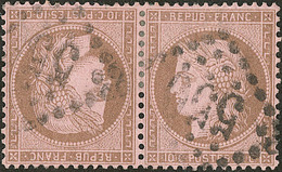 Tête-bêche. No T58, Paire Obl Gc 550. - TB. - R - 1871-1875 Ceres