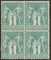 ** No 61 Bloc De Quatre, Très Frais. - TB - 1876-1878 Sage (Type I)