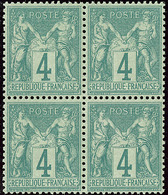 ** No 63, Bloc De Quatre, Très Frais Et Centré. - TB - 1876-1878 Sage (Type I)