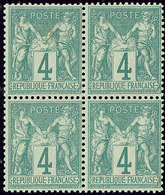 ** No 63, Bloc De Quatre (un Ex Rousseurs), Très Frais. - TB - 1876-1878 Sage (Type I)