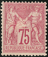 * No 71, Carmin, Forte Charnière Mais TB - 1876-1878 Sage (Type I)