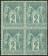 ** No 74, Bloc De Quatre, Très Frais. - TB - 1876-1878 Sage (Type I)