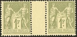 ** No 82, Paire Interpanneaux, Très Frais. - TB - 1876-1878 Sage (Type I)