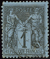Bleu De Prusse. No 84, Pli Sur Une Dent D'angle Sinon TB. - R - 1876-1878 Sage (Type I)