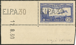 * EIPA 30. No 6c (Maury 6A), Cdf Daté 17.9.30, Avec Surcharge Répétée Sur Le Bdf. - TB - 1927-1959 Mint/hinged