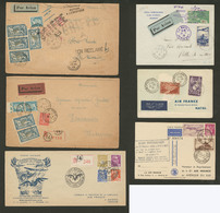 LETTRE Lot. 1929-1947, 6 Enveloppes Diverses Dont Une "Autour Du Monde". - TB - 1927-1959 Mint/hinged