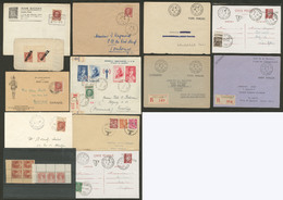 LETTRE GUERRE 1939-1945. Lot. 1944-1945, 2 Enveloppes Affts Et Obl Divers Dont St Nazaire, Faux De La Résistance Et Faux - War Stamps