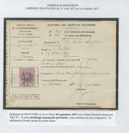 LETTRE DIMENSION. Type "Manteau Impérial". No 16, Avec Surcharge Manuscrite Provisoire "cinq Centimes En Sus" Et Signatu - Other & Unclassified