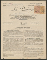 LETTRE DIMENSION. Type "Médaillon" De Tasset. Nos 69 Surchargé "huit Frs" + 70 Sur Police D'assurance "La Baloise" Agenc - Other & Unclassified