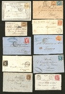 LETTRE 1849-1873, 9 Plis Dont Un Ballon Monté Et Un 47e. - TB Ou B - Collections