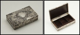 Boîte En Argent, Intérieur En ébène, Poinçons De Contrôle, 90x53x23mm. - TB - Stamp Boxes