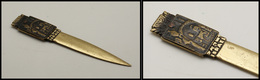 Ouvre-lettres En Bronze, Origine Israël, 1 Comp. Timbre Sur Le Manche, 174x34mm. - TB - Stamp Boxes