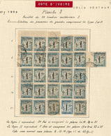 Colis Postaux. No 7, Reconstitution Du Panneau Gauche De 25 Ex (11 Ex *) Mill. 3, Avec Variétés Sans Accent Cases 8, 13 - Other & Unclassified