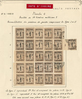 Colis Postaux. No 8, Reconstitution Du Panneau Gauche De 25 Ex + Paire Mill. 3, Avec Variétés Sans Accent Cases 8, 13 Et - Other & Unclassified
