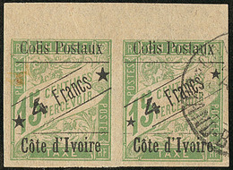 * Colis Postaux. Grande étoile De Chaque Côté. Nos 9a + 9 Obl. En Paire Bdf, Cases 3-4, Jolie Pièce. - TB - Other & Unclassified