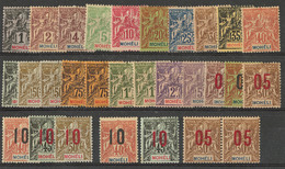 * MOHELI. Collection. 1916-1912 (Poste), Complète Dont 3 Ex En Double Et Chiffres Espacés. - TB - Other & Unclassified