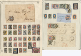 Collection. Oblitérations Polonaises 1858-1871, Gc Divers Sur 52 Détachés, 3 Enveloppes Et 2 Fragments, Dont N°2 Sur Pli - Other & Unclassified