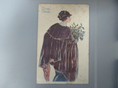 CPA ILLUSTRATEUR BOMPARD FEMME BONNE ANNEE - Bompard, S.