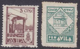 LOTE 2112A  ///  (C105) GUERRA CIVIL  2 VIÑETAS PRO AVILA Nº 1 Y Nº 2 CATOGO SOFIMA/FESOFI - Republikanische Ausgaben