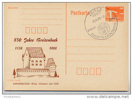 DDR P86II-7-88 C40 Postkarte Privater Zudruck BURG BREITENBACH Sost. Zeitz 1988  Kat.10,00 € - Cartoline Private - Usati