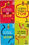 TELECARTES.SUISSE.cartes Prépayées Ticket De Bus Et Tramways. Geneve.LOT DE 4.collection Complète. - Europa