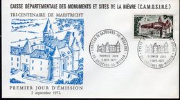 FRANCE FDC Yvert 1726 Bazoches Vauban Château - Sté Clamecynoise De Philatélie - 1970-1979