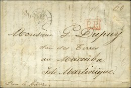 (E) PARIS (E) 60 1 JANV. 49 P.P. Rouge Sur Lettre Avec Texte Adressé Au Macouba, Ile Martinique. Au Verso, Grand Cachet - 1849-1850 Ceres