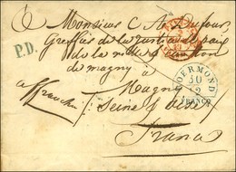 Càd Bleu ROREMOND (Pays Bas) Sur Lettre Pour Magny. Au Recto, Càd D'entrée Rouge PAYS BAS / VALnes 2 JANV. 49. Au Verso, - 1849-1850 Ceres